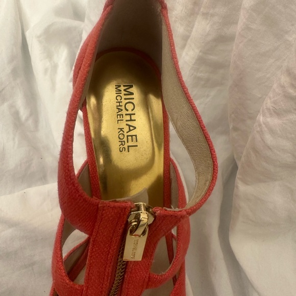 Michael Kors Red Wedge Sandals - Picture 5 of 6